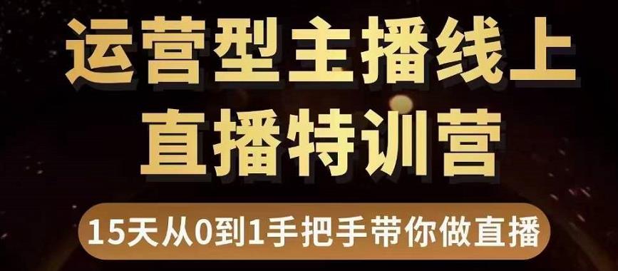 直播电商运营型主播特训营，0基础15天手把手带你做直播带货-副业城