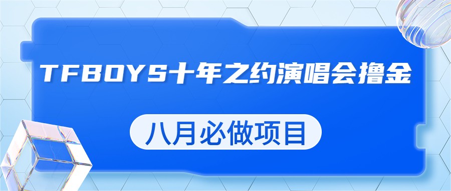 最新蓝海项目，靠最近非常火的TFBOYS十年之约演唱会流量掘金，八月必做的项目-副业城