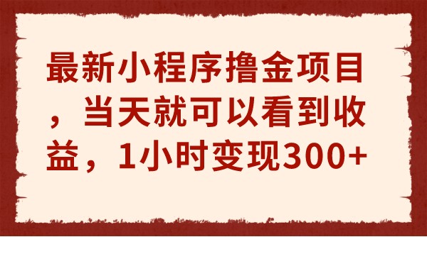 最新小程序撸金项目，当天就可以看到收益，1小时变现300+-副业城