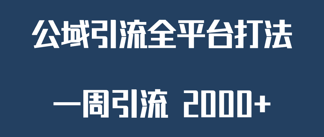 精准获客工具号，一周引流 2000+，公域引流全平台打法-副业城