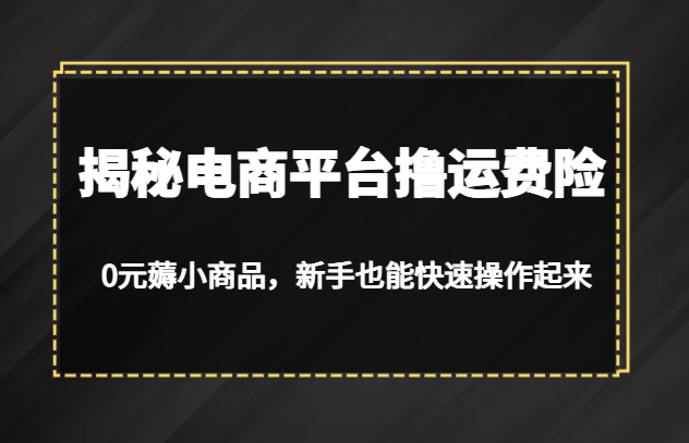 揭秘电商平台撸运费险，0元薅小商品，新手也能快速操作起来-副业城