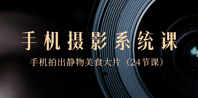 0基础手机摄影系统课，手机拍出静物美食大片（24节课）-副业城