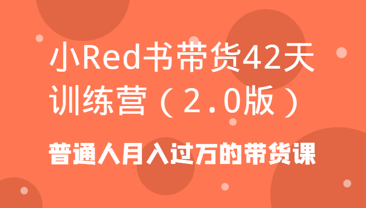 小Red书带货42天训练营（2.0版）普通人月入过万的带货课-副业城