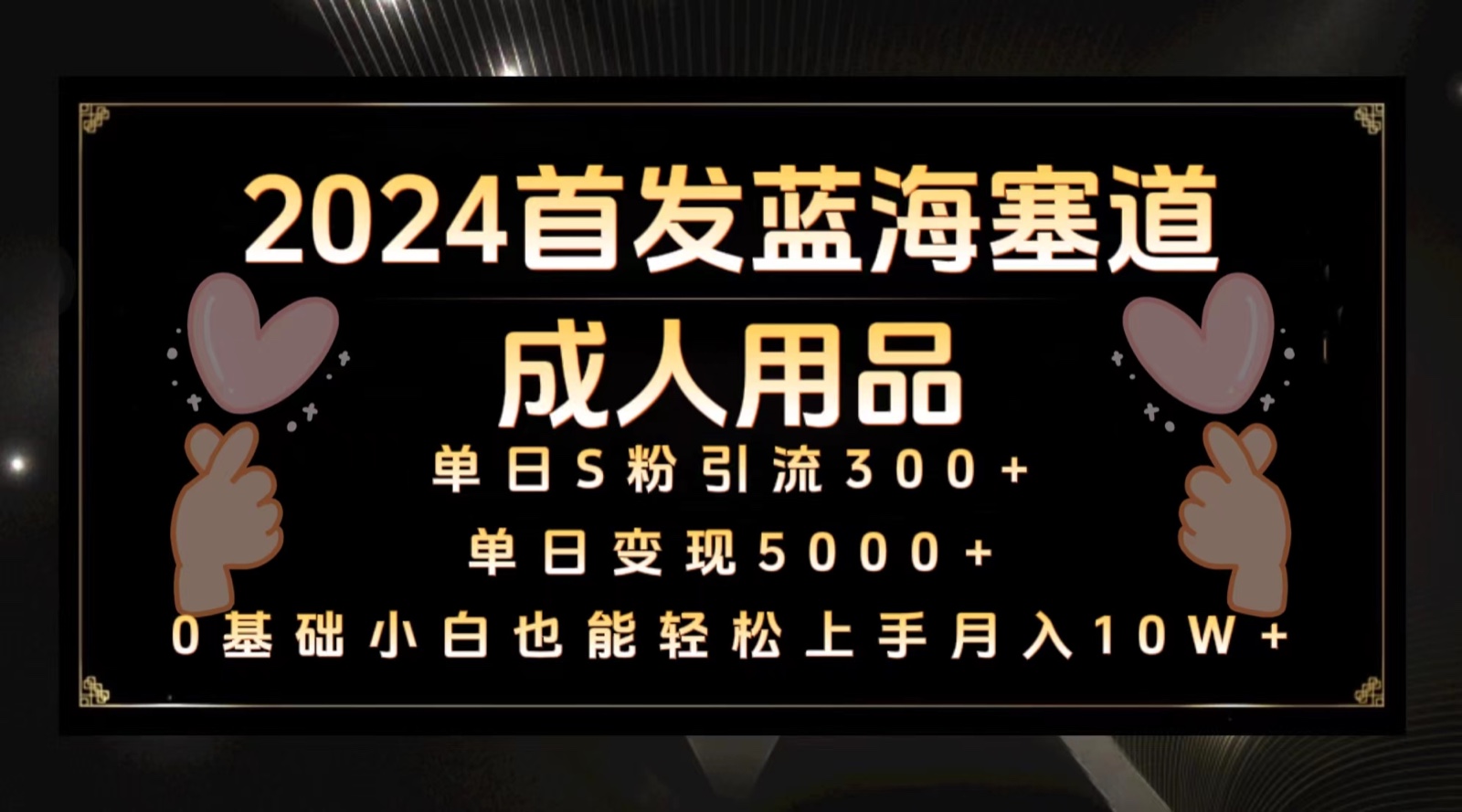 2024首发蓝海塞道成人用品，月入10W+保姆教程-副业城