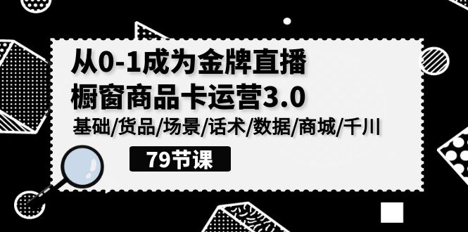 0-1成为金牌直播橱窗商品卡运营3.0，基础/货品/场景/话术/数据/商城/千川-副业城