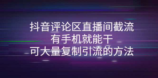 （4074期）抖音评论区直播间截流，有手机就能干，可大量复制引流的方法-副业城