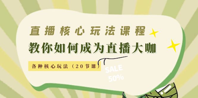 （4199期）直播核心玩法：教你如何成为直播大咖，各种核心玩法（20节课）-副业城