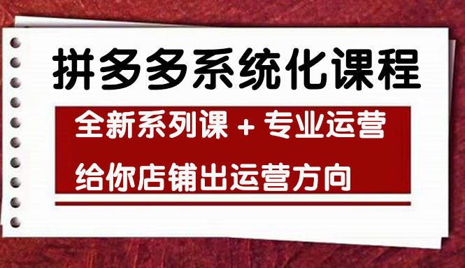 （4259期）车神陪跑，拼多多系统化课程，全新系列课+专业运营给你店铺出运营方向-副业城