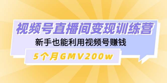 （4468期）视频号直播间变现训练营：新手也能利用视频号赚钱，5个月GMV200w-副业城