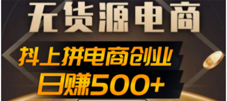 （4475期）抖上拼无货源电商创业项目、外面收费12800，日赚500+的案例解析参考-副业城