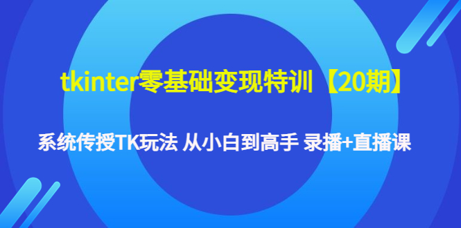 （4551期）tkinter零基础变现特训【20期】系统传授TK玩法 从小白到高手 录播+直播课-副业城