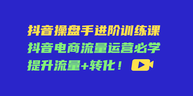 （4327期）抖音操盘手进阶训练课：抖音电商流量运营必学，提升流量+转化！-副业城