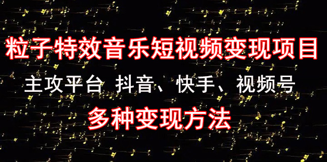 （4586期）《粒子特效音乐短视频变现项目》主攻平台 抖音、快手、视频号 多种变现方法-副业城