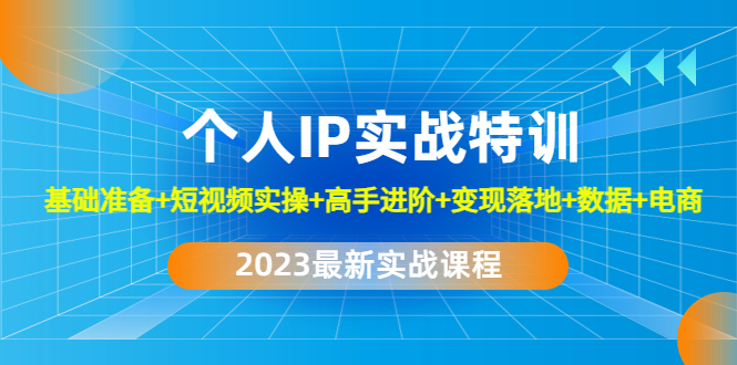 （4735期）2023个人IP实战特训：基础准备+短视频实操+高手进阶+变现落地+数据+电商-副业城