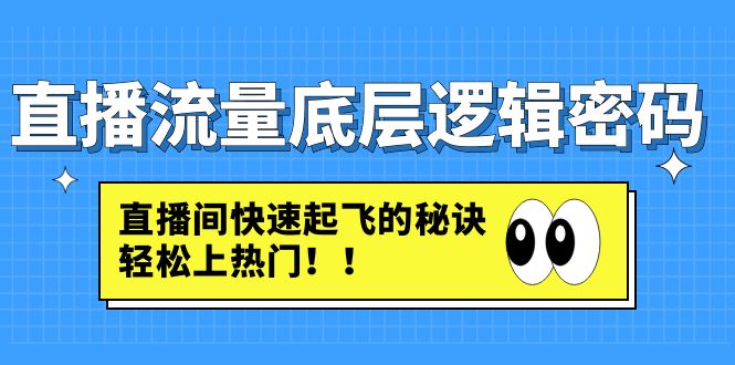 （4756期）直播流量底层逻辑密码：直播间快速起飞的秘诀，轻松上热门-副业城