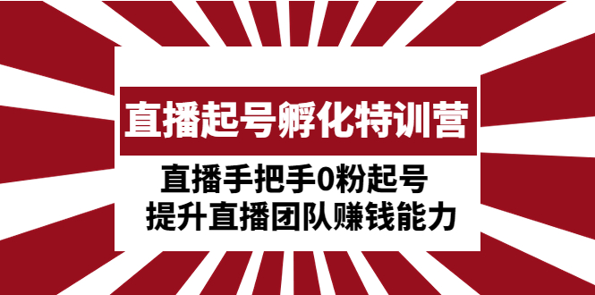 （4864期）直播起号孵化特训营：直播手把手0粉起号  提升直播团队赚钱能力-副业城