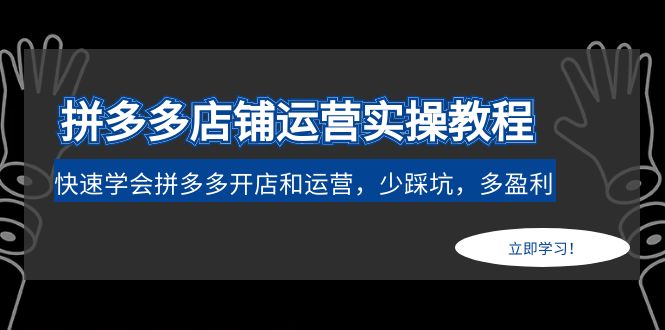 （4883期）拼多多店铺运营实操教程：快速学会拼多多开店和运营，少踩坑，多盈利-副业城