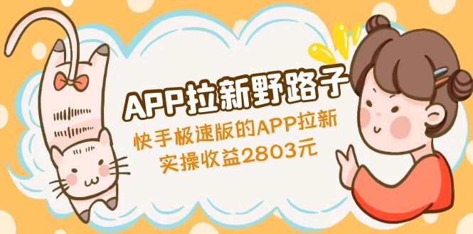 （4946期）APP拉新野路子：快手极速版的APP拉新赚，实操收益2803元-副业城