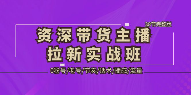 （5191期）资深·带货主播拉新实战班，0粉号/老号/节奏/话术/播感/流量-38节完整版-副业城