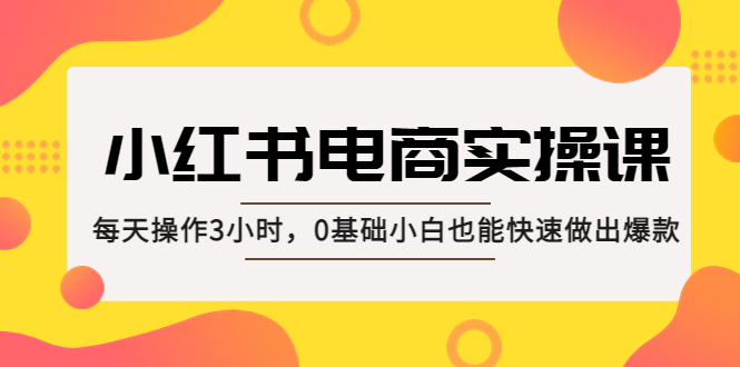 （5190期）小红书·电商实操课：每天操作3小时，0基础小白也能快速做出爆款！-副业城