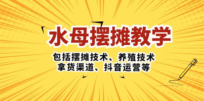 （5197期）水母·摆摊教学，包括摆摊技术、养殖技术、拿货渠道、抖音运营等-副业城