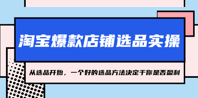 （5240期）淘宝爆款店铺选品实操，2023从选品开始，一个好的选品方法决定于你是否盈利-副业城