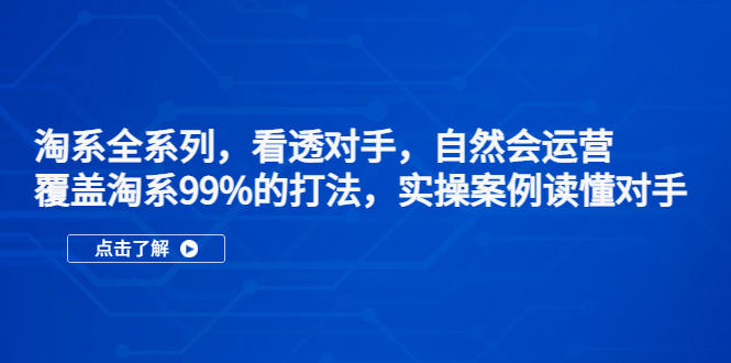 （5233期）淘系全系列，看透对手，自然会运营，覆盖淘系99%·打法，实操案例读懂对手-副业城