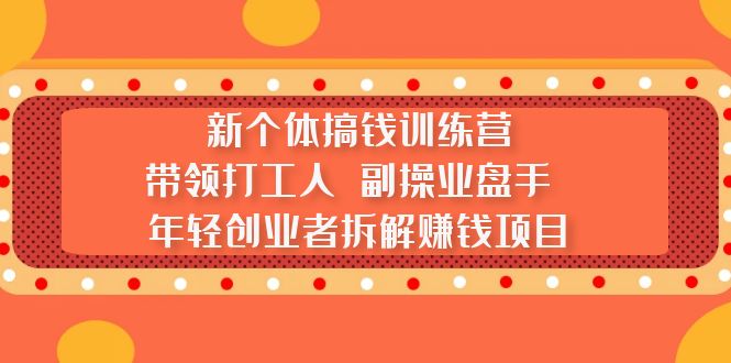 （5308期）新个体搞钱训练营：带领打工人 副操业盘手 年轻创业者拆解赚钱项目-副业城