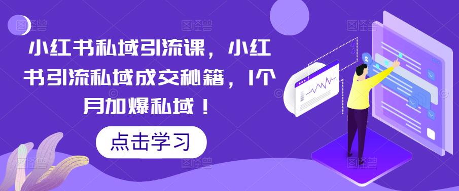 （5352期）小红书私域引流课，小红书引流私域成交秘籍，1个月加爆私域！-副业城