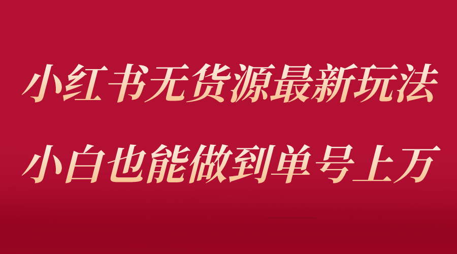 （5646期）小红书无货源最新螺旋起号玩法，电商小白也能做到单号上万（收费3980）-副业城