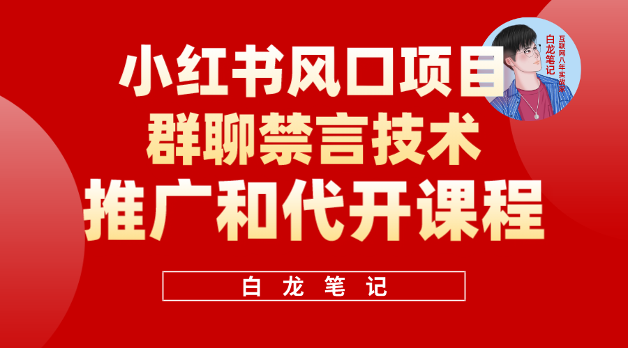 （5973期）小红书风口项目日入300+，小红书群聊禁言技术代开项目，适合新手操作-副业城