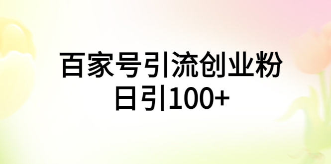 （5994期）百家号引流创业粉日引100+有手机电脑就可以操作！-副业城