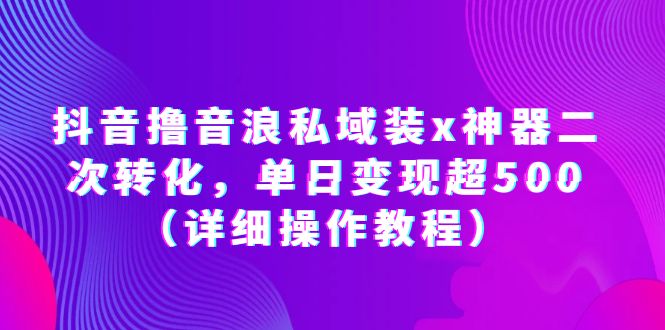 （6186期）抖音撸音浪私域装x神器二次转化，单日变现超500（详细操作教程）-副业城