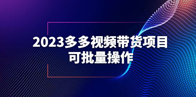 （6216期）2023多多视频带货项目，可批量操作【保姆级教学】-副业城