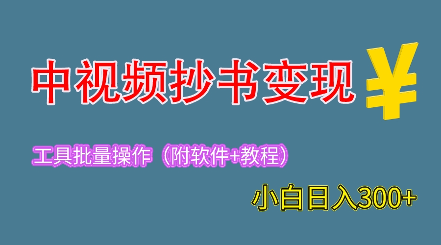 （6246期）2023中视频抄书变现（附工具+教程），一天300+，特别适合新手操作的副业-副业城