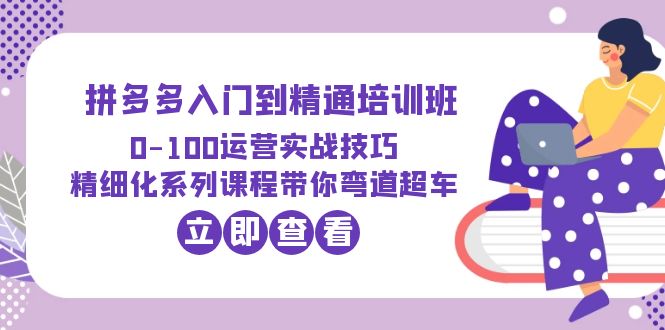 （6243期）2023拼多多入门到精通培训班：0-100运营实战技巧 精细化系列课带你弯道超车-副业城