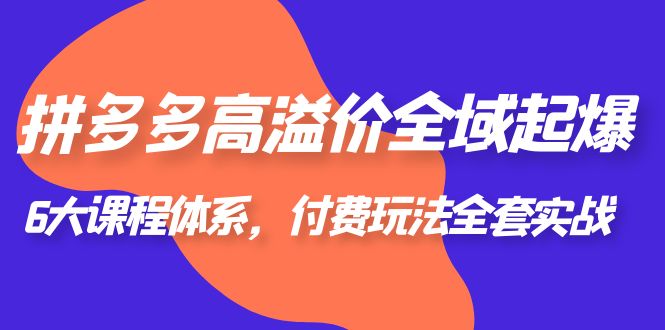 （6297期）拼多多-高溢价 全域 起爆，6大课程体系，付费玩法全套实战！-副业城