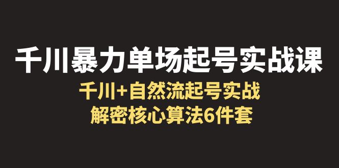 （6317期）千川暴力单场·起号实战课：千川+自然流起号实战， 解密核心算法6件套-副业城