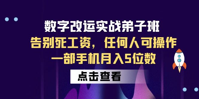 （6350期）数字 改运实战弟子班：告别死工资，任何人可操作，一部手机月入5位数-副业城