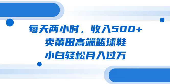 （6437期）每天两小时，收入500+，卖莆田高端篮球鞋，小白轻松月入过万（教程+素材）-副业城