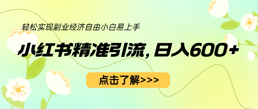 （6515期）小红书精准引流，小白日入600+，轻松实现副业经济自由（教程+1153G资源）-副业城