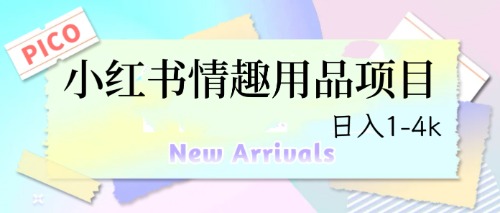 （6555期）最新小红书情趣用品项目，日入1-4k-副业城