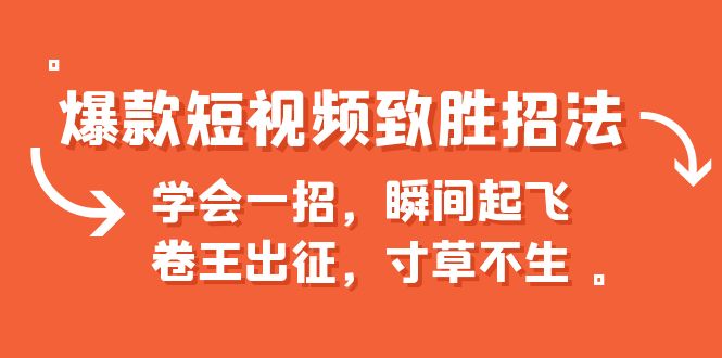 （6569期）爆款短视频致胜招法，学会一招，瞬间起飞，卷王出征，寸草不生-副业城