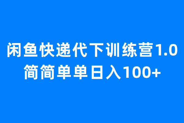 （6653期）闲鱼快递代下训练营1.0，简简单单日入100+-副业城