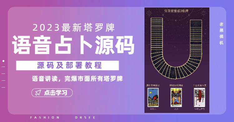 （6685期）2023新版塔罗牌语音讲解占卜源码，配套视频教程和网站源码-副业城