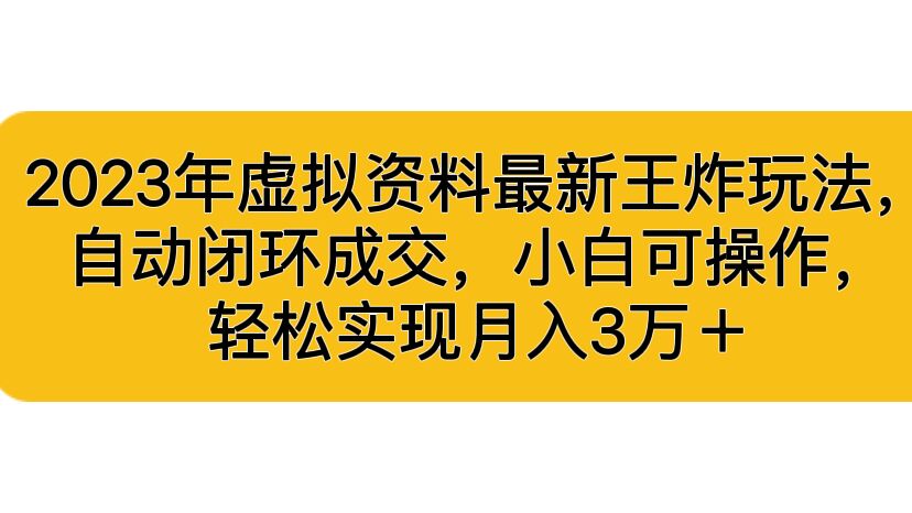 （6773期）2023年虚拟资料最新王炸玩法，自动闭环成交，小白可操作，轻松实现月入3…-副业城