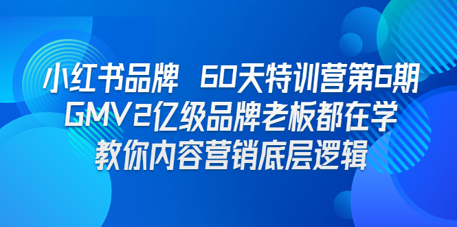 （6798期）小红书品牌 60天特训营第6期 GMV2亿级品牌老板都在学 教你内容营销底层逻辑-副业城