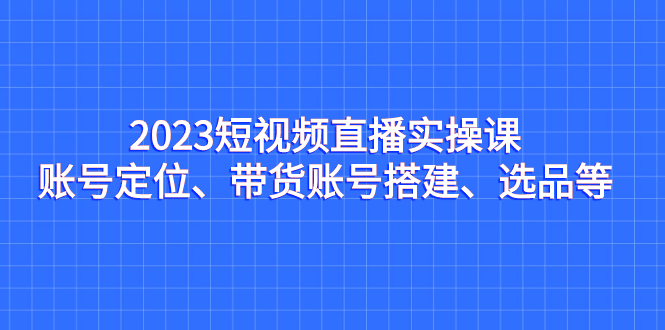 （7081期）2023短视频直播实操课，账号定位、带货账号搭建、选品等-副业城