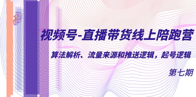 （7220期）视频号-直播带货线上陪跑营第7期：算法解析、流量来源和推送逻辑，起号逻辑-副业城