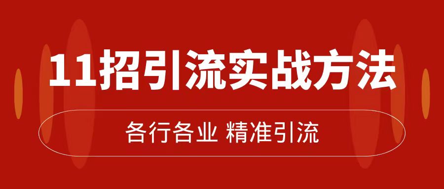 （7386期）精准引流术：11招引流实战方法，让你私域流量加到爆（11节课完整版）-副业城